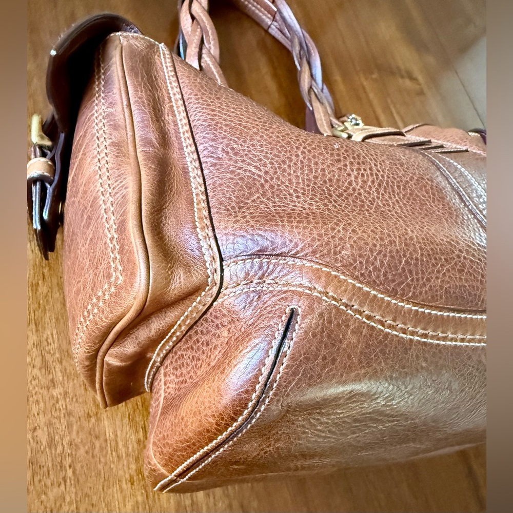 Coach Mia SoHo Tobacco Leather Tote Braided Straps Y2K 2006 - Picture 10 of 15